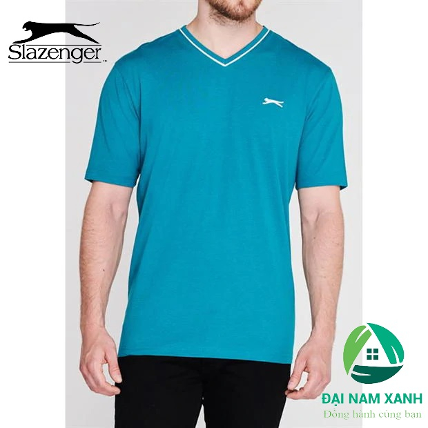 Áo thun nam cổ tim Slazenger V Neck Hàng size châu Âu (màu Teal Blue)