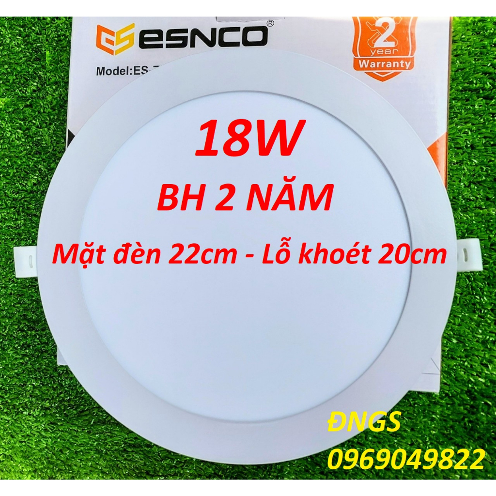 Đèn led dowlight âm trần 18W siêu mỏng ánh sáng trắng 6500K ESNCO