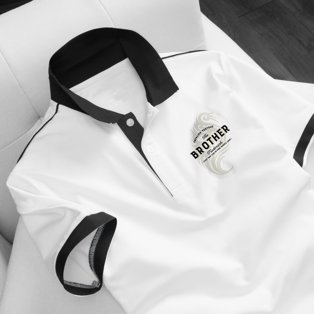 Áo Polo Nam màu Trắng phối viền đen Hàng VNXK Size M đến 4XL Áo Thun Có Cổ Áo Polo Cổ Trụ Đẹp Giá Tốt - BeYourWaoo BPL28
