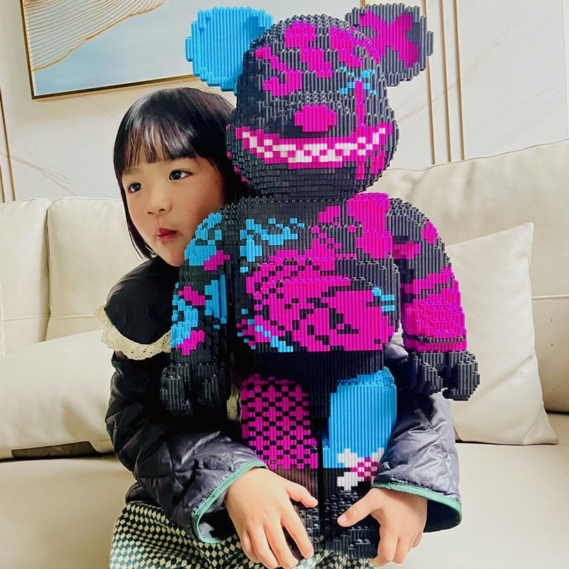 Lego Bearbrick Jinx 36 - 55cm, Đồ Chơi Mô Hình Lắp Ráp Gấu Bearbrick Ngưu Ma Vương JINX 55cm