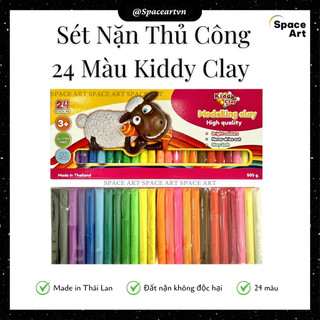 Đất sét nặn sáp nặn thủ công 24 màu kiddy clay an toàn cho bé