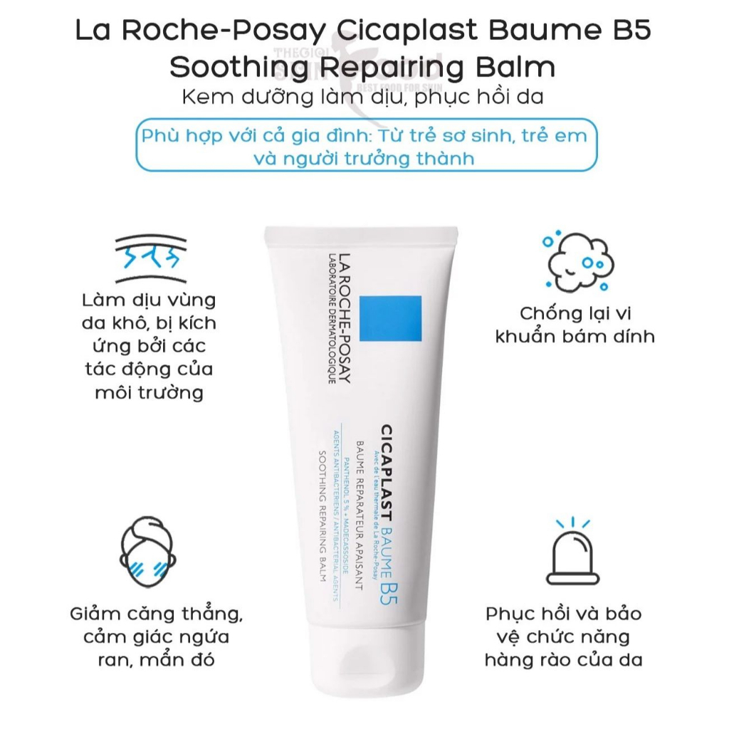 Kem dưỡng B5 LA ROCHE-POSAY Cicaplast Baume B5 Soothing Repairing Balm làm dịu và phục hồi da 40ml