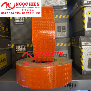 Cuộn phản quang dán xe bản rộng 5cm - băng dính phản quang màu cam