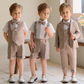 Sét bộ gilê cộc tay 6 chi tiết sản phẩm công tử bảnh bao cho bé trai