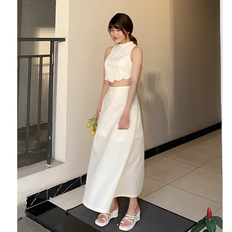 MSIX.MV | Set Dreamer áo váy dài gợn sóng