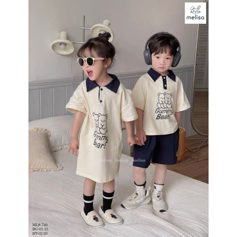 Váy polo gấu cho bé gái Melisa