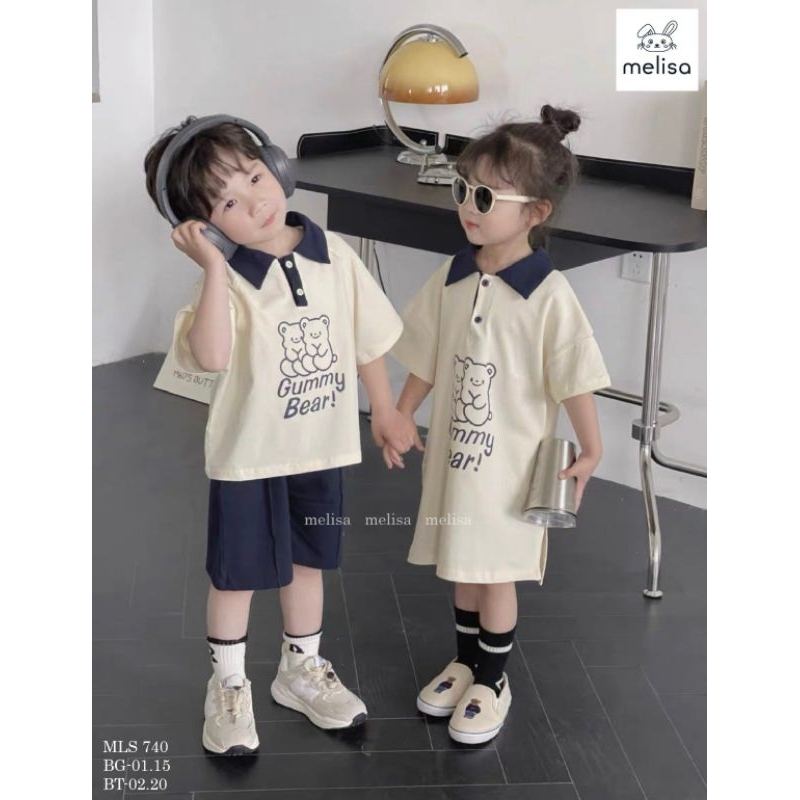 Váy polo gấu cho bé gái Melisa
