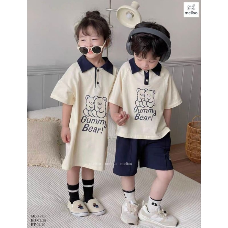 Váy polo gấu cho bé gái Melisa