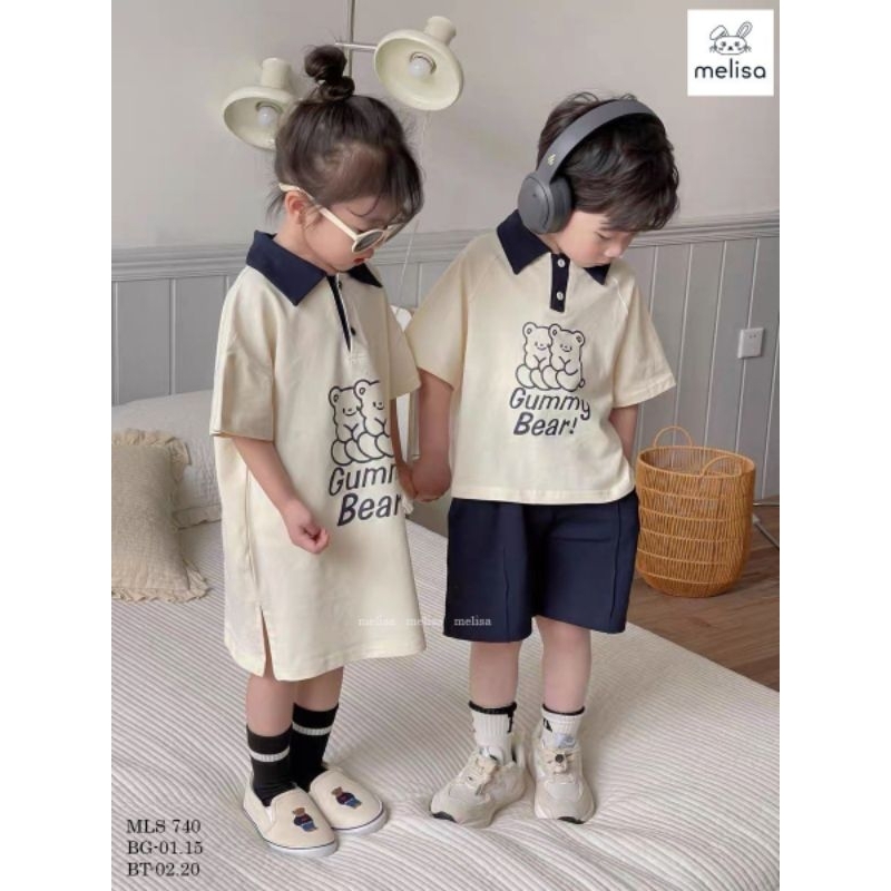 Váy polo gấu cho bé gái Melisa