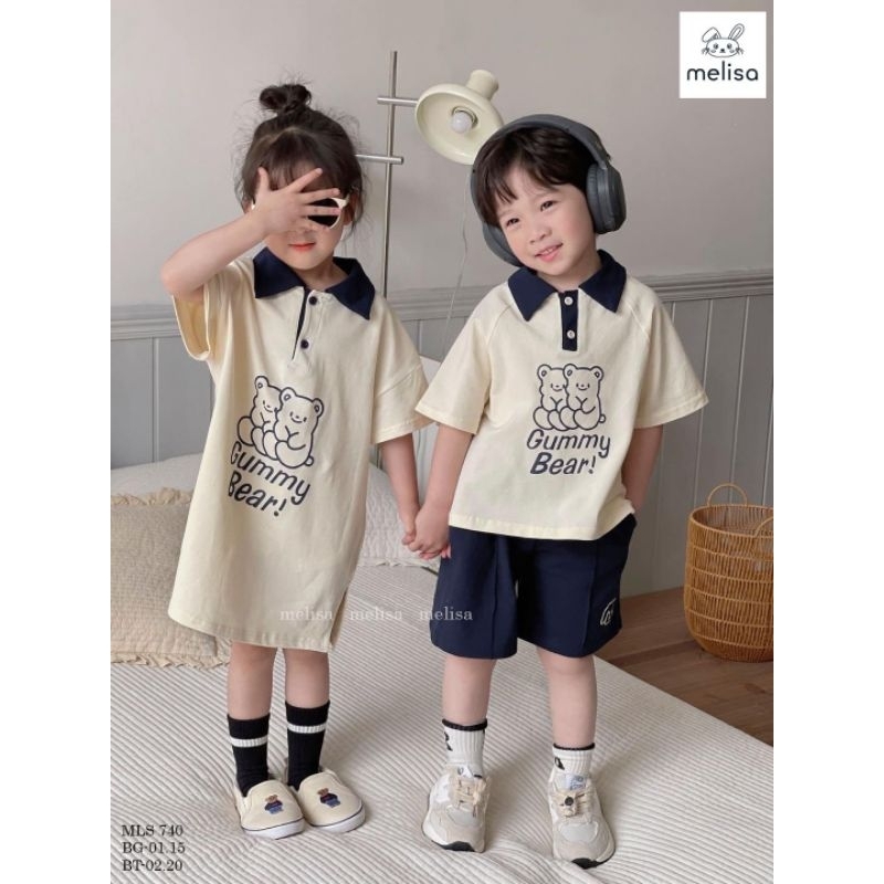 Váy polo gấu cho bé gái Melisa