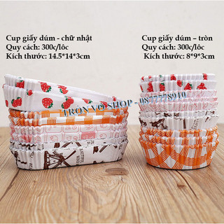Cup giấy dúm - chữ nhật 300c/lôc ( Giao ngẫu nhiên )