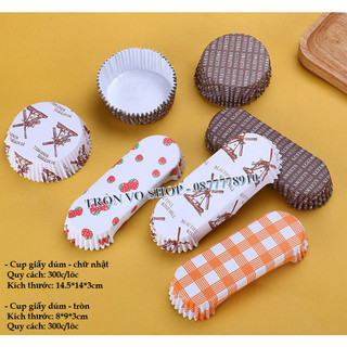 Cup giấy dúm - chữ nhật 300c/lôc ( Giao ngẫu nhiên )