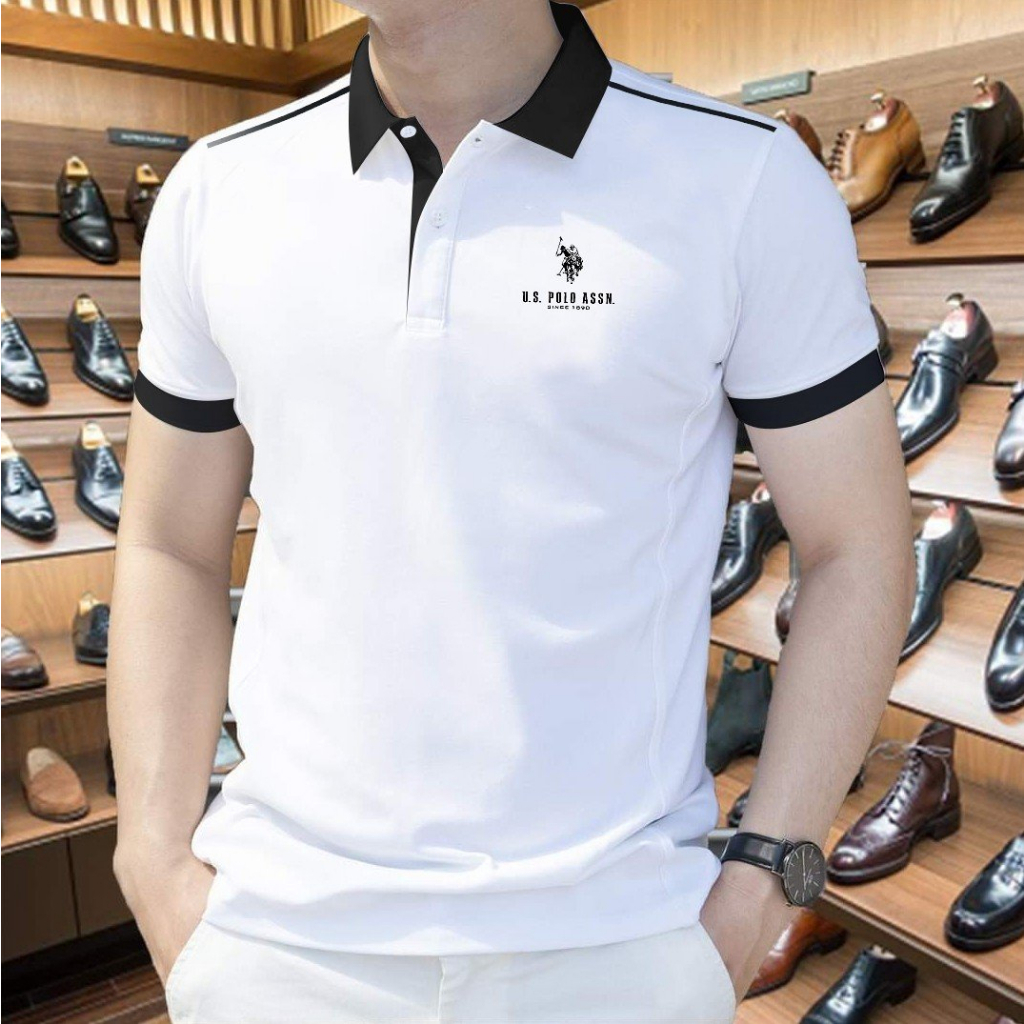 Áo Polo Nam màu Trắng phối viền đen Hàng VNXK Size M đến 4XL Áo Thun Có Cổ Áo Polo Cổ Trụ Đẹp Giá Tốt - BeYourWaoo BPL18