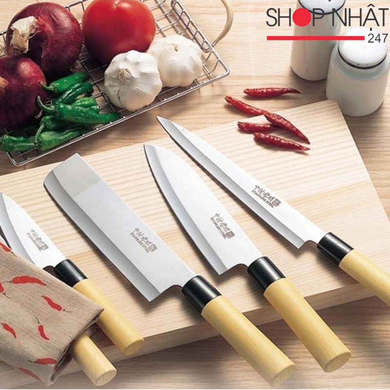 Bộ 5 dao làm bếp Nakamura chất liệu thép không gỉ nội địa Nhật Bản - Nakaya