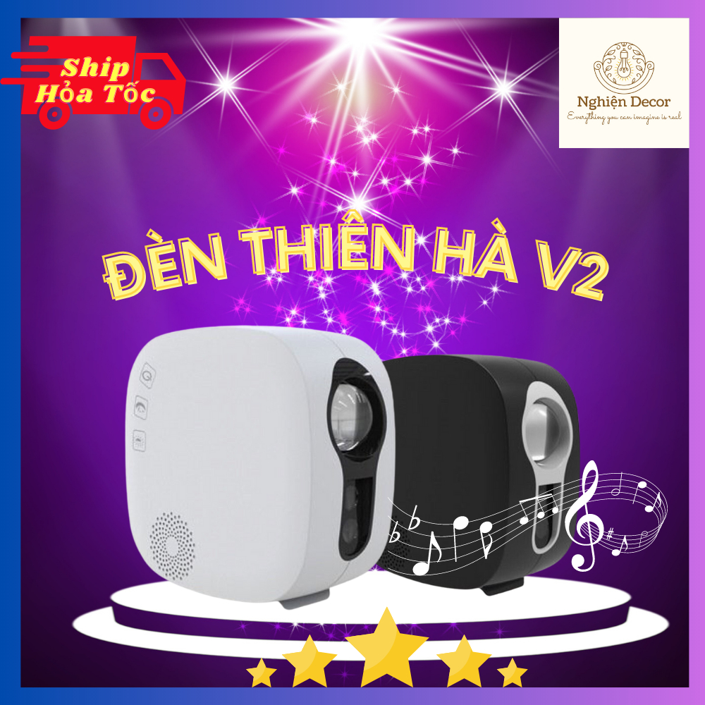 Đèn Thiên Hà V2, Đèn Chiếu Sao, Đèn Nền Bay Phòng Có Loa Bluetooth Nháy Theo Nhạc [ Chính Hãng]