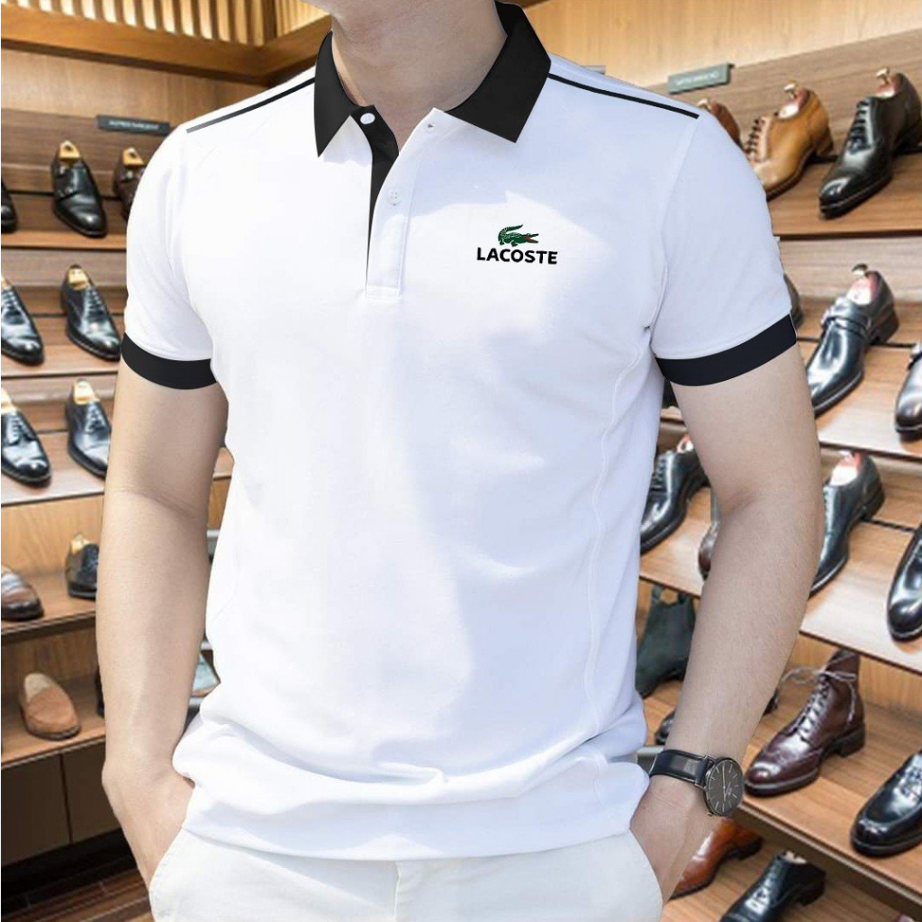 Áo Polo Nam màu Trắng phối viền đen Hàng VNXK Size M đến 4XL Áo Thun Có Cổ Áo Polo Cổ Trụ Đẹp Giá Tốt - BeYourWaoo BPL21