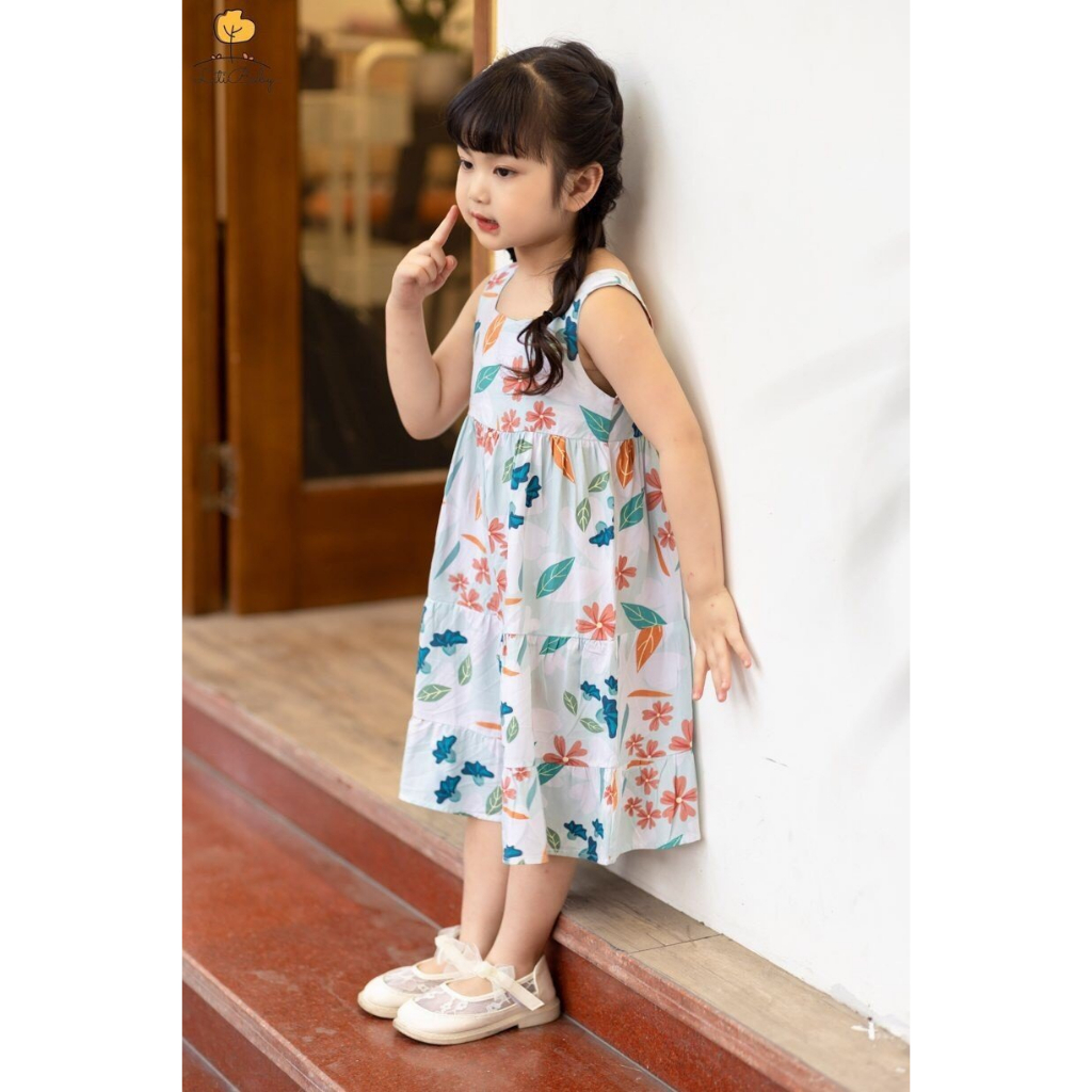 Váy lanh cực xinh cho bé gái . Full size 2T-12T . Thương hiệu Litibaby