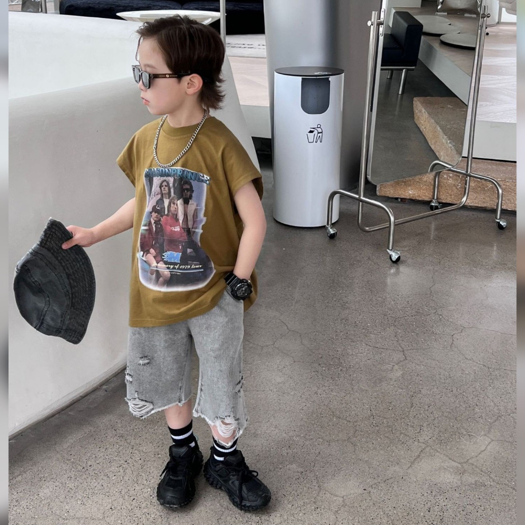 Áo ba lỗ bé trai retro A309 size 90-140, áo tanktop trẻ em quảng châu cao cấp