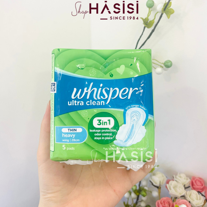 Băng Vệ Sinh Ban Đêm WHISPER - Ultra Clean Heavy Flow Wings 28cm