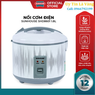 Nồi cơm điện 1.8l sunhouse shd8601 - bảo hành chính hãng 12 tháng toàn quốc