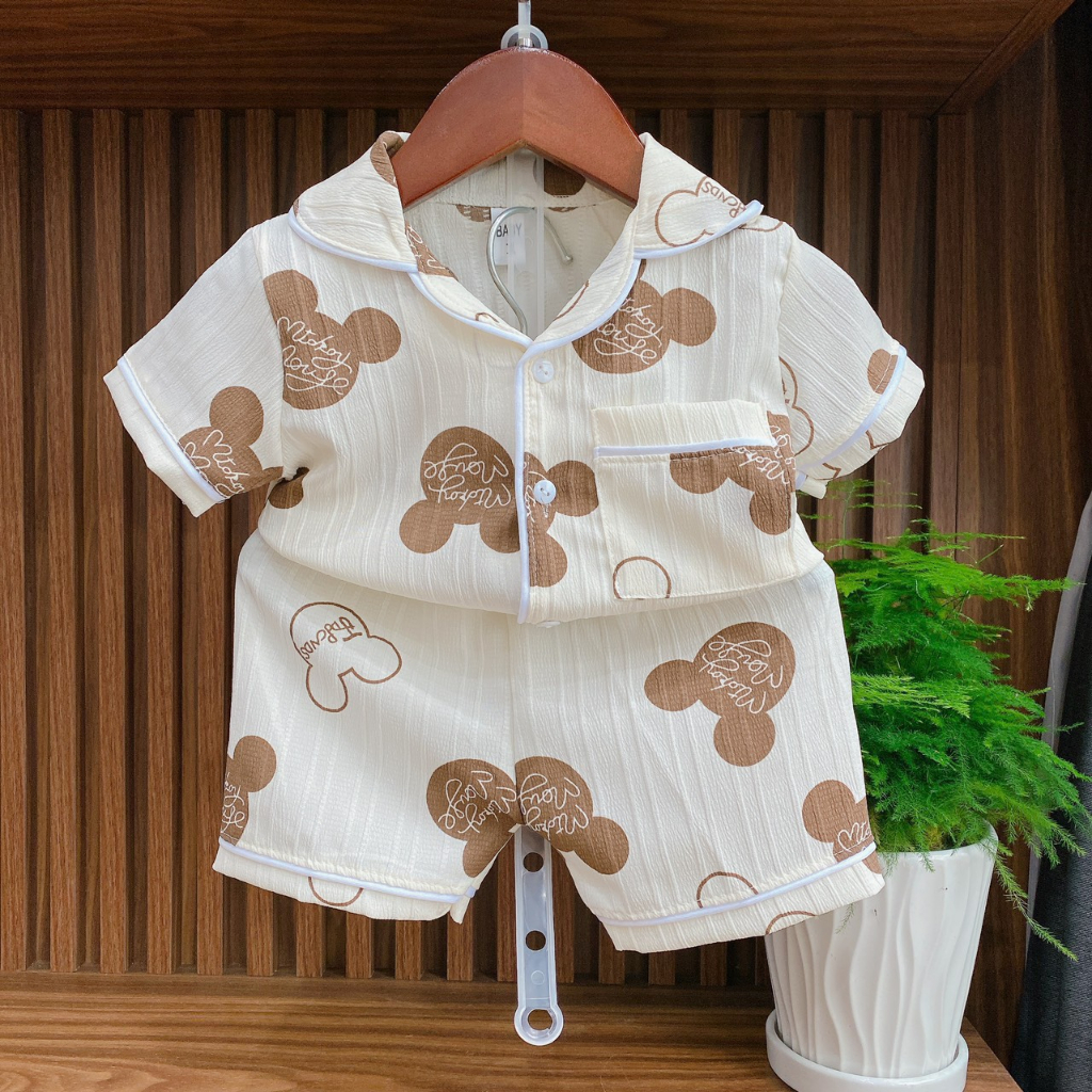 Bộ Pijama Cho Bé Trai Bé Gái Chất Đũi Gân Cho Bé Từ 1 - 5 Tuổi, Bộ Đồ Ngủ Cho Bé