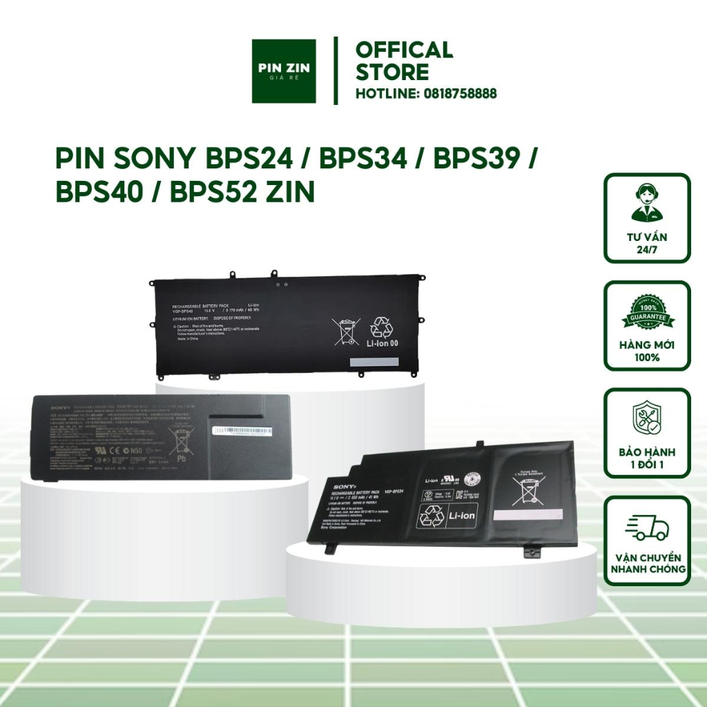 Pin Máy Tính Xách Tay, Pin Laptop SONY BPS24 / BPS34 / BPS39 / BPS40 / BPS52 ZIN