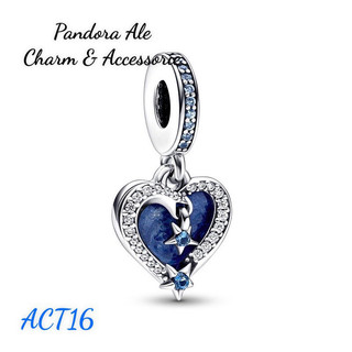 Charm pan ale tim đính đá treo ngôi sao trang trí vòng tay bạc s925