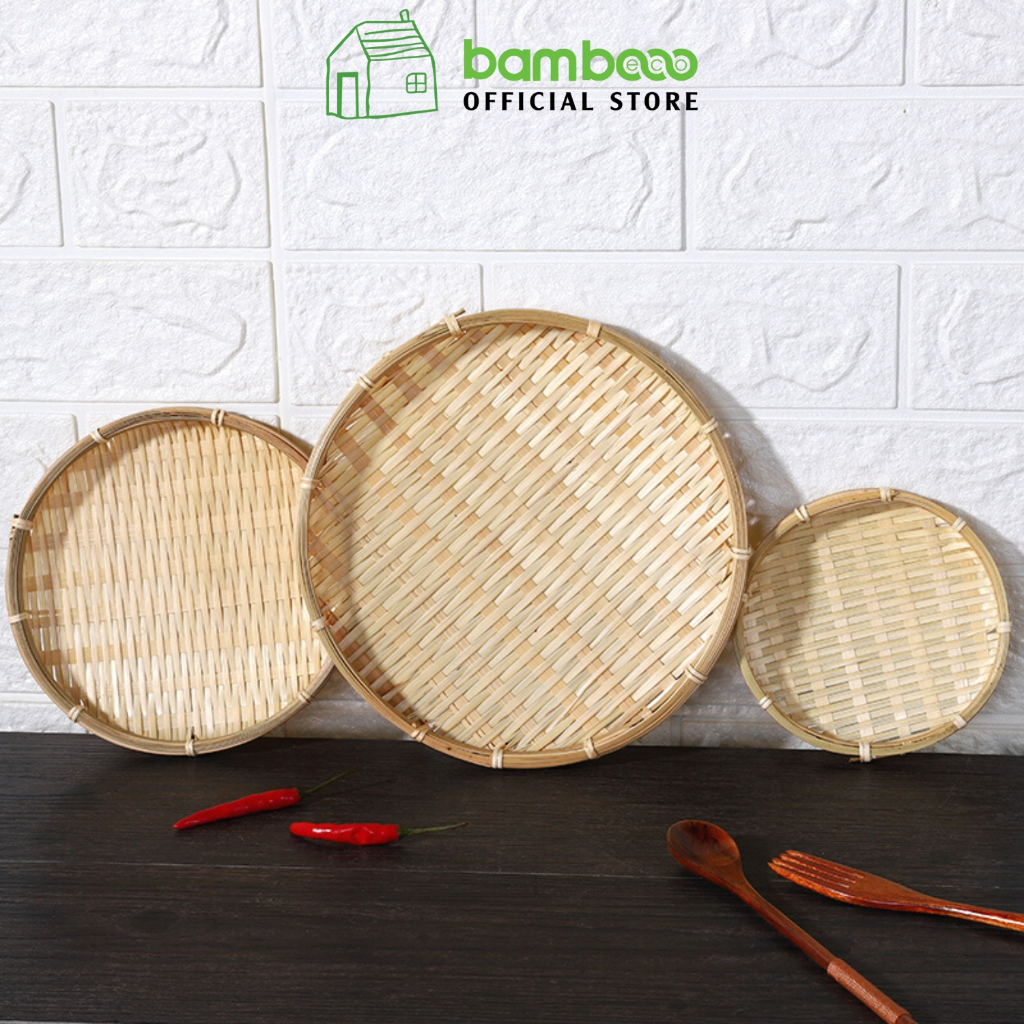 Mẹt tre đan đa năng BAMBOOO ECO đựng đồ ăn trong gia đình nhà hàng khách sạn dùng trang trí decor thân thiện môi trường