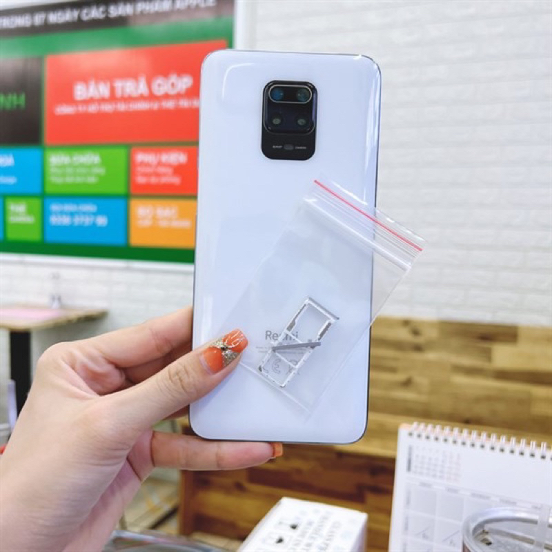 Bộ vỏ Xiaomi Redmi Note 9s zin chuẩn hàng nấu máy có kính cam, khay sim