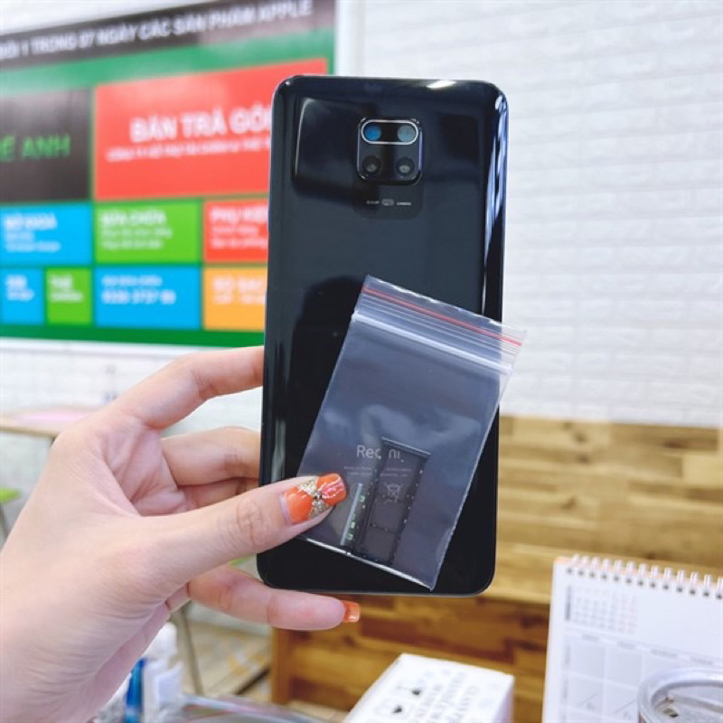 Bộ vỏ Xiaomi Redmi Note 9s zin chuẩn hàng nấu máy có kính cam, khay sim