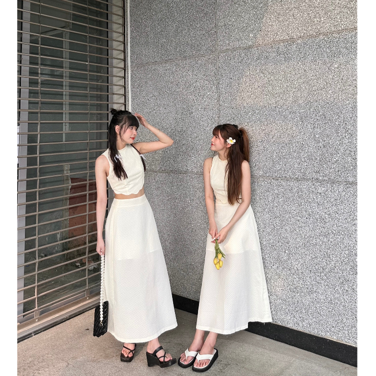 MSIX.MV | Set Dreamer áo váy dài gợn sóng