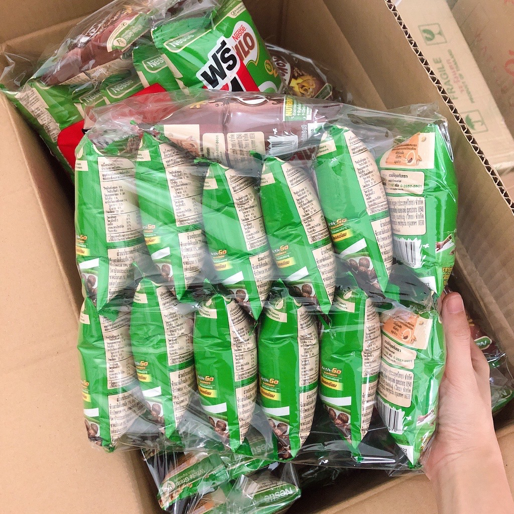 12 TẶNG 1 Viên Bim Snack Milo - Ngũ cốc ăn sáng Milo Thái Lan