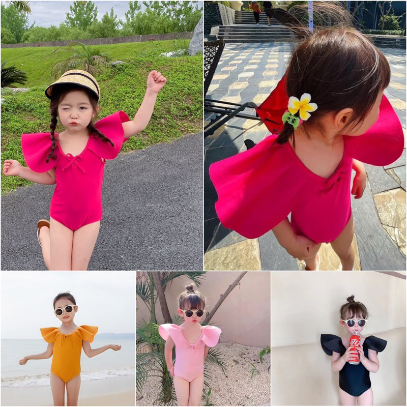 Hàng Chuẩn Loại 1- Đồ Bơi Bé Gái Liền Thân - Bikini Cánh Tiên Cho Bé -Chất Liệu Bơi Cao Cấp - Hàng Quảng Châu