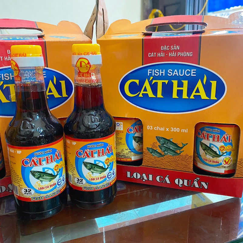 NƯỚC MẮM CÁT HẢI CÁ QUẨN XÁCH 3 chai 300ml