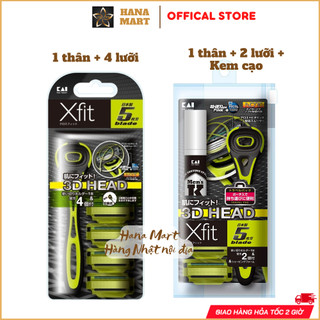 Set dao cạo râu 5 lưỡi kép Xfit KAI nội địa Nhật Bản
