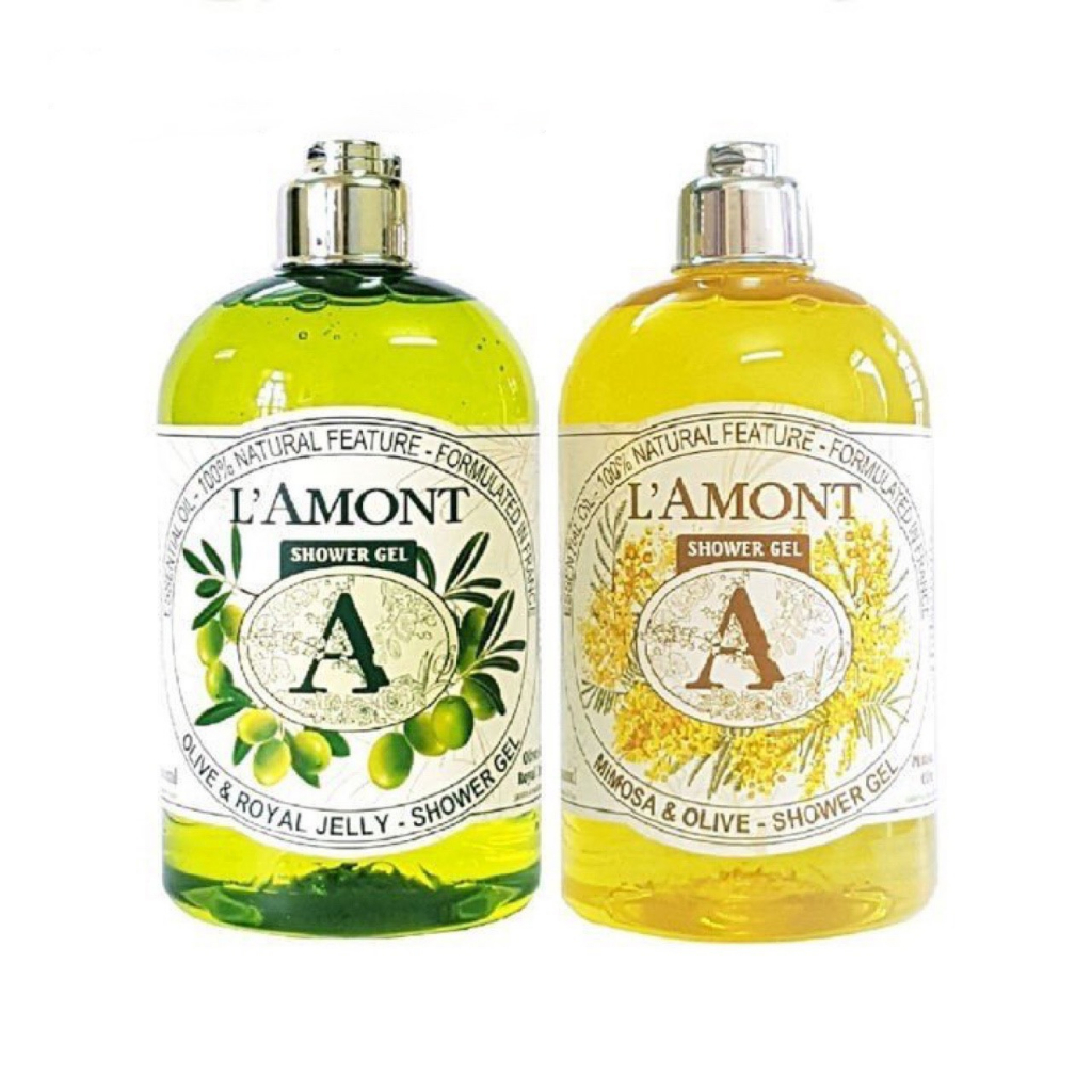 Combo 2 chai Sữa Tắm LAmont En Provence Hương Olive và Hương Hoa Mimosa 500m/chai