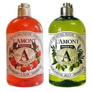 Combo 2 chai Sữa Tắm LAmont En Provence Hương Dâu Tây và Hương Oliu 500ml/chai