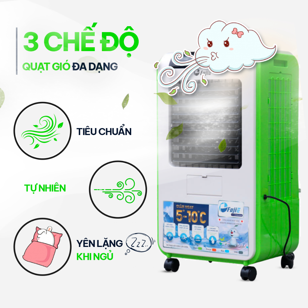 Quạt hơi nước FujiE AC-601 nhập khẩu chính hãng, quạt điều hòa làm mát nhanh bằng hơi nước diện tích làm mát lớn