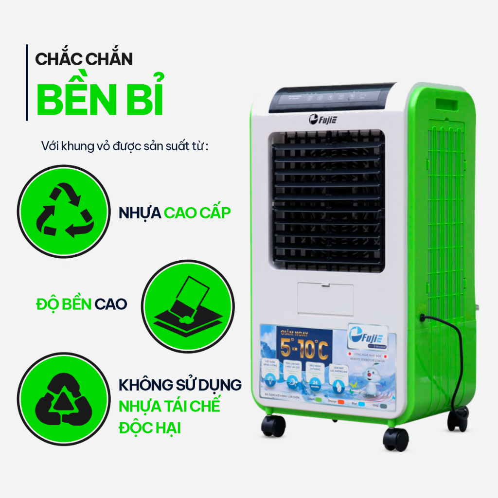 Quạt hơi nước FujiE AC-601 nhập khẩu chính hãng, quạt điều hòa làm mát nhanh bằng hơi nước diện tích làm mát lớn