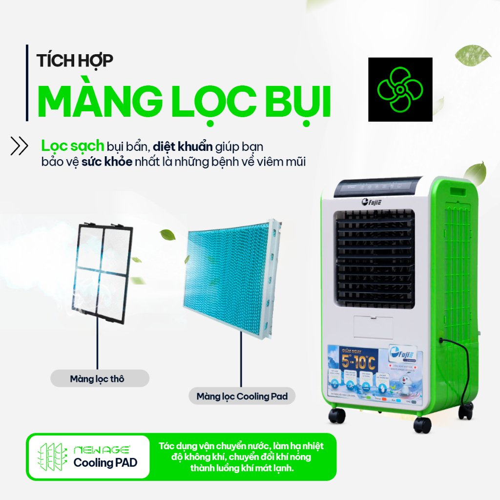 Quạt hơi nước FujiE AC-601 nhập khẩu chính hãng, quạt điều hòa làm mát nhanh bằng hơi nước diện tích làm mát lớn