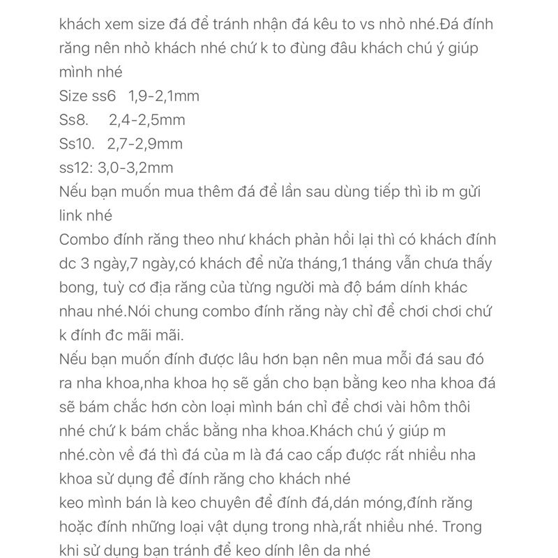 Combo đính răng chân bằng