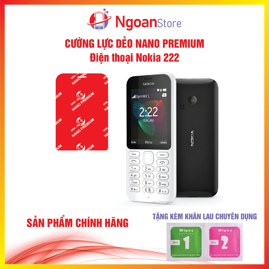 Cường lực dẻo Nano cho điện thoại Nokia 222 - Ngoan Store