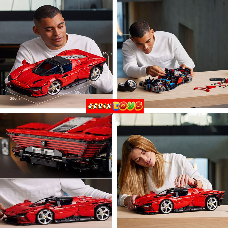 Đồ Chơi Lắp Ráp Kiểu Lego TECHNIC Mô Hình Siêu Xe FERRARI DAYTONA SP3 V12 Điều Khiển Từ Xa RC Với 3750+PCS