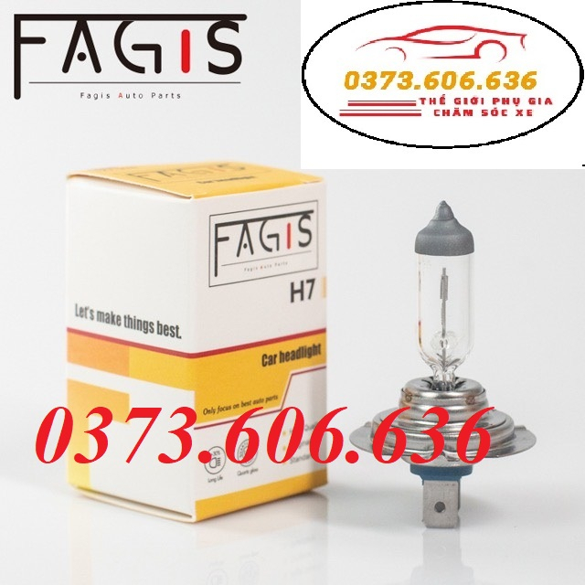 Bóng Đèn Pha HALOGEN TiêuChuẩn H3,H4,H7,H8,H11,H16,880,881,9005,9006,9012 12v FAGIS Dùng Cho Xe Hơi,Oto,