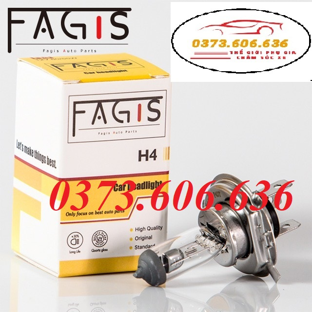 Bóng Đèn Pha HALOGEN TiêuChuẩn H3,H4,H7,H8,H11,H16,880,881,9005,9006,9012 12v FAGIS Dùng Cho Xe Hơi,Oto,