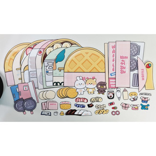 (Sách Squishy nhồi bông) Sách squishy cửa hàng bánh waffle