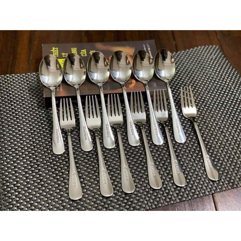 Bộ thìa dĩa Santo Rapido gồm 12 món sang trọng, Thìa dĩa inox cao cấp, bảo hành chính hãng 12 tháng