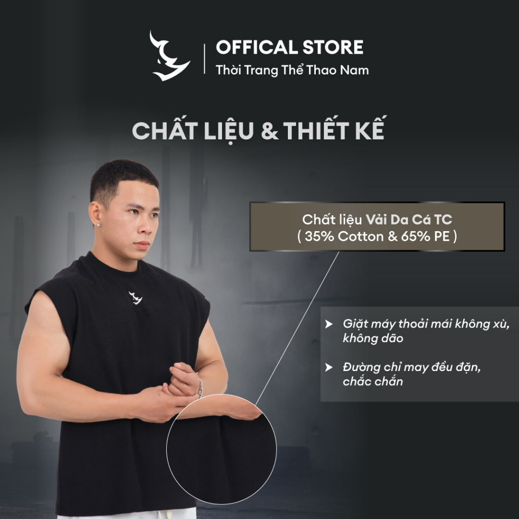 Áo Tanktop Tập Gym Nam Cutoff DefineX Tank01 - Chất Liệu Thun Da Cá TC, Dày Dặn Thoáng Mát, Form Tôn Dáng, Co Giãn Tốt