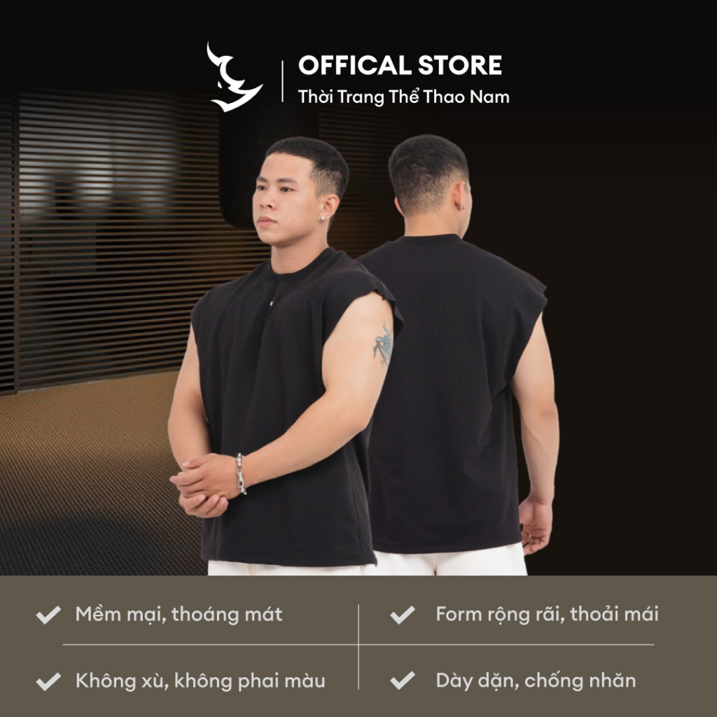 Áo Tanktop Tập Gym Nam Cutoff DefineX Tank01 - Chất Liệu Thun Da Cá TC, Dày Dặn Thoáng Mát, Form Tôn Dáng, Co Giãn Tốt