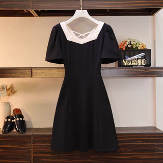 Đầm cổ V đính nơ sau xinh xắn dễ thương SOBIN Big Size, đầm nữ DV037 MẪU NGẮN 037